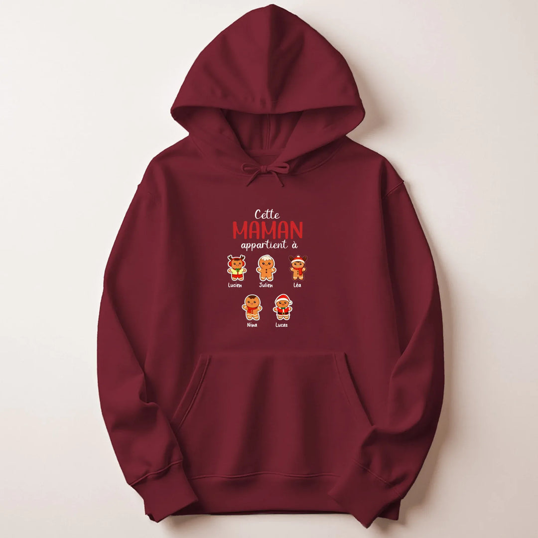 Sweat personnalisé maman noel Sweat à capuche / Bordeaux / M