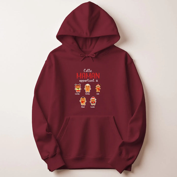 Sweat personnalisé maman noel Sweat à capuche / Bordeaux / M