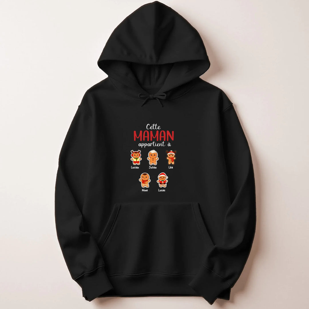 Sweat personnalisé maman noel Sweat à capuche / Noir / M