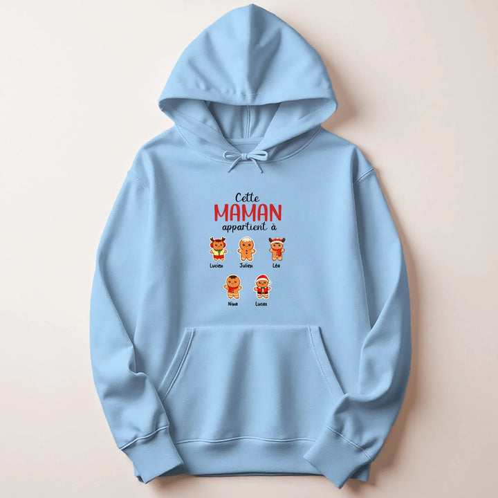 Sweat personnalisé maman noel Sweat à capuche / Bleu Clair / M