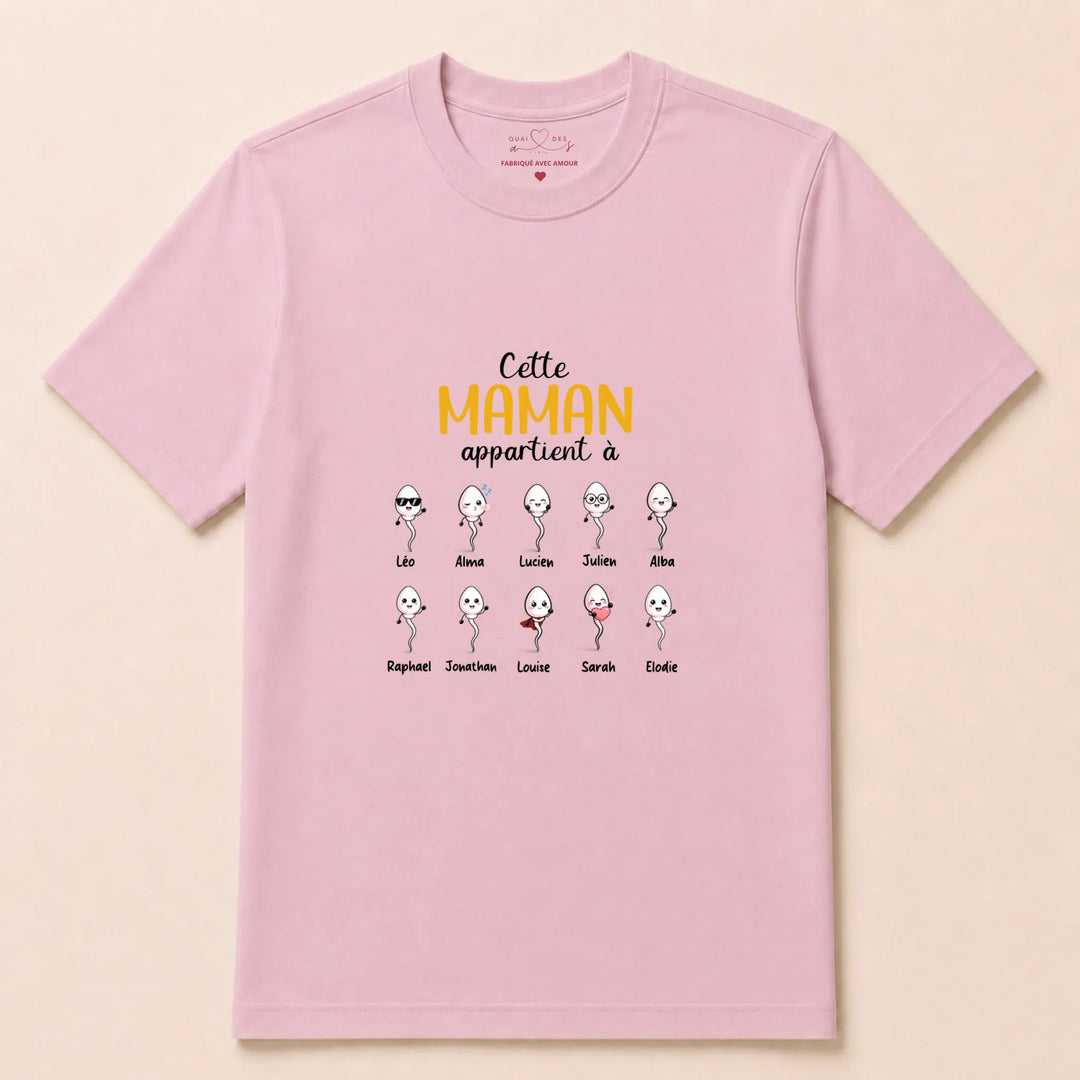 Sweat maman humour T-shirt / Rose Clair / S