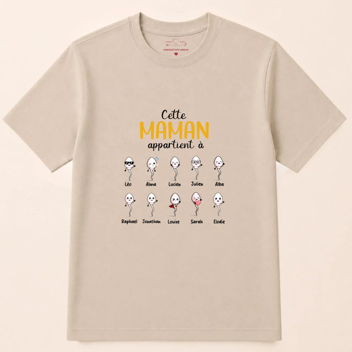 Sweat maman humour T-shirt / Beige / S