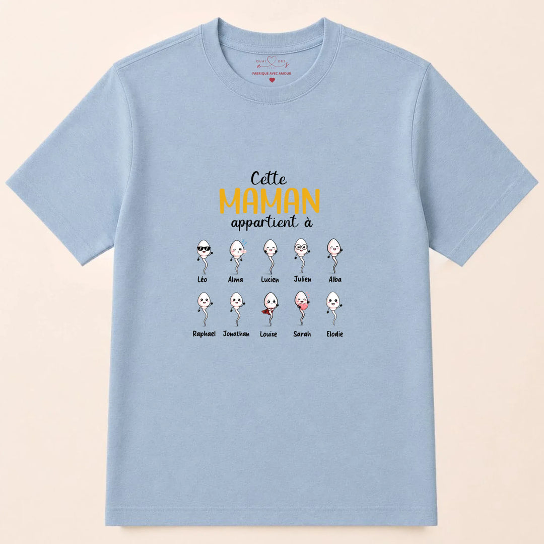 Sweat maman humour T-shirt / Bleu Clair / S