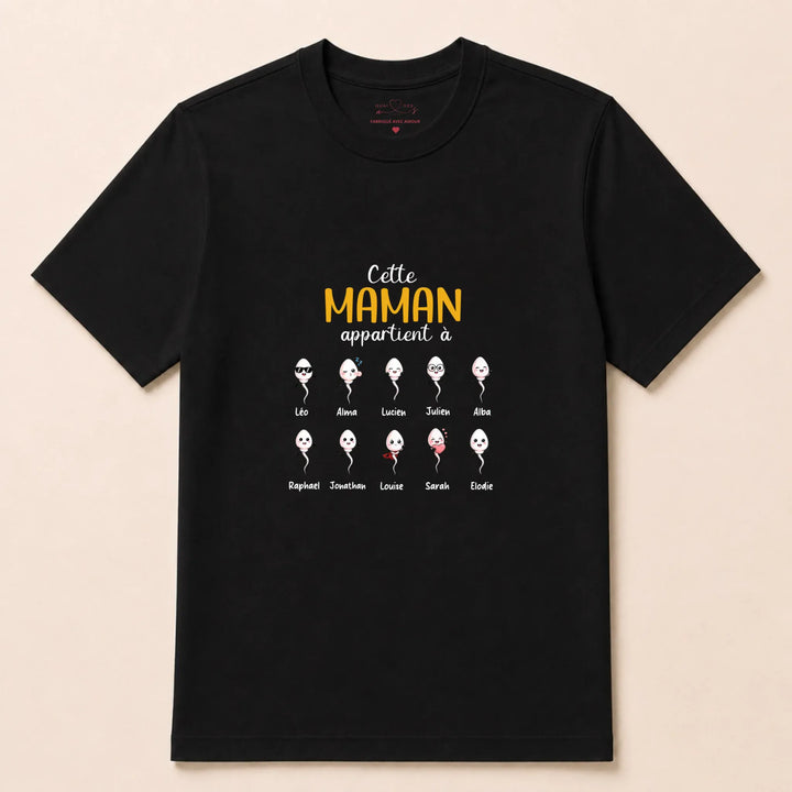 Sweat maman humour T-shirt / Noir / S