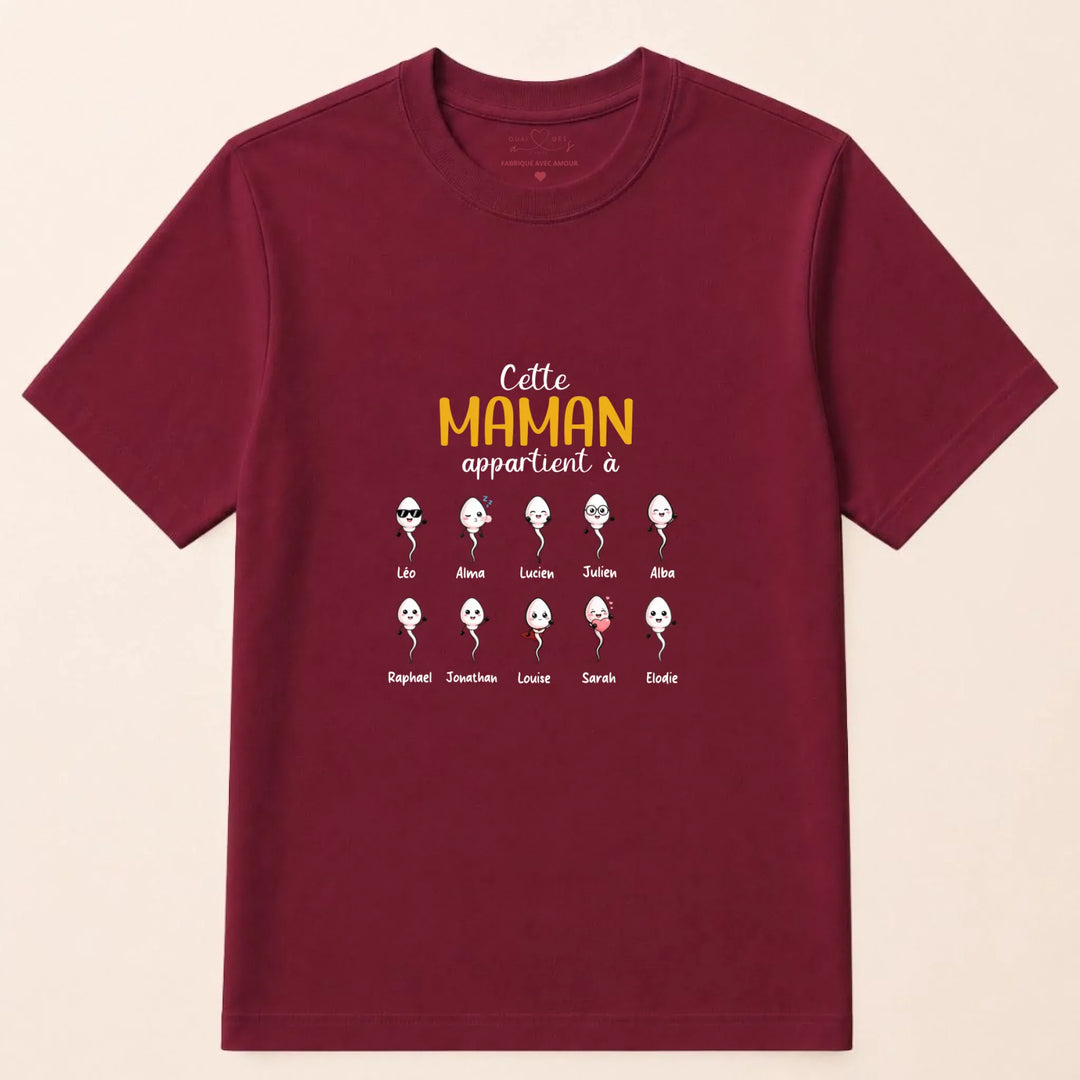 Sweat maman humour T-shirt / Bordeaux / S