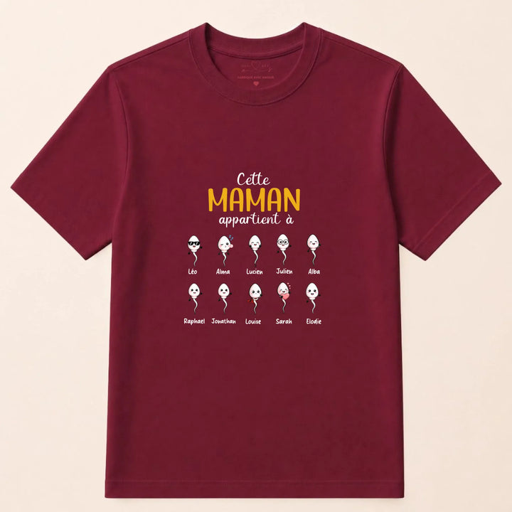 Sweat maman humour T-shirt / Bordeaux / S