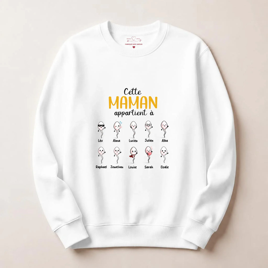 Sweat maman humour Sweatshirt / Blanc / S