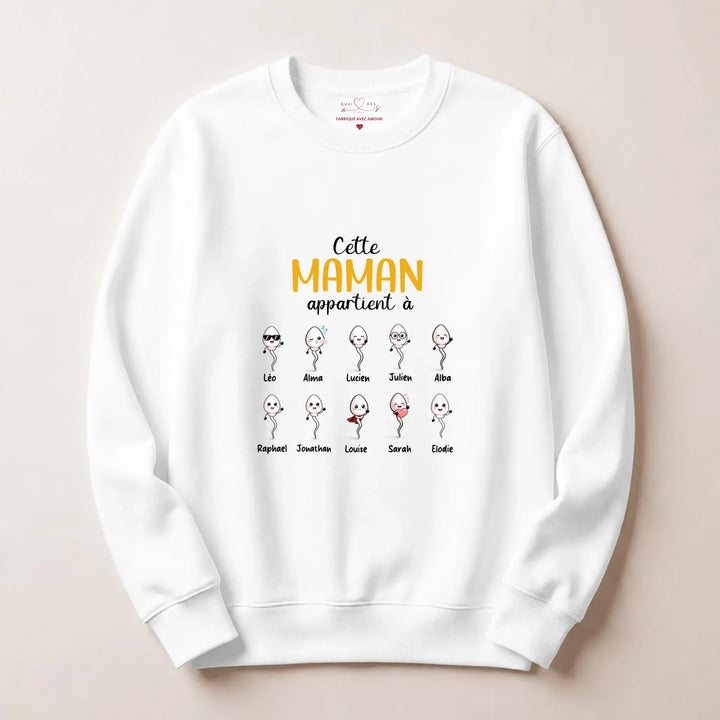 Sweat maman humour Sweatshirt / Blanc / S