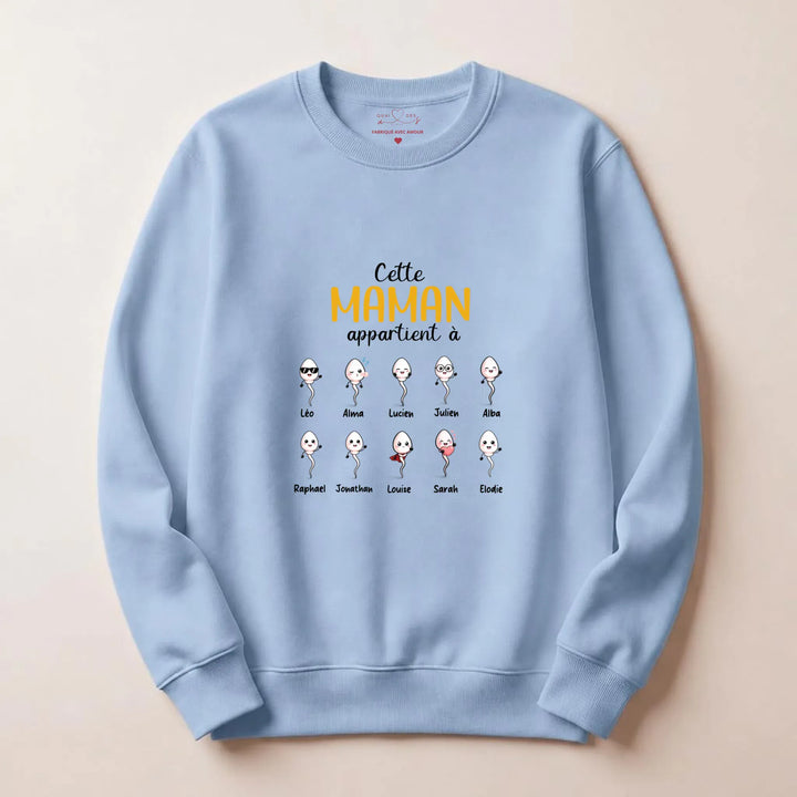 Sweat maman humour Sweatshirt / Bleu Clair / S