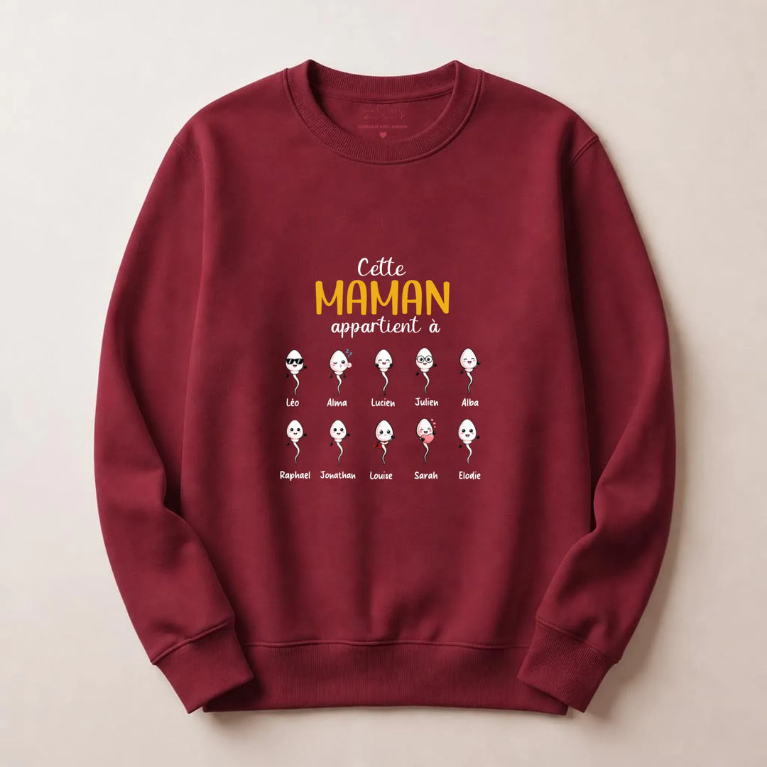 Sweat maman humour Sweatshirt / Bordeaux / S