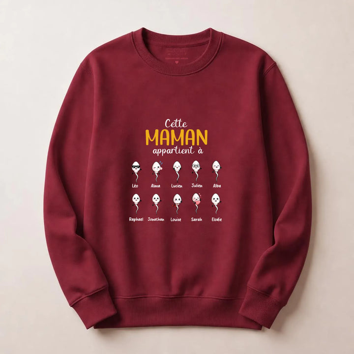 Sweat maman humour Sweatshirt / Bordeaux / S