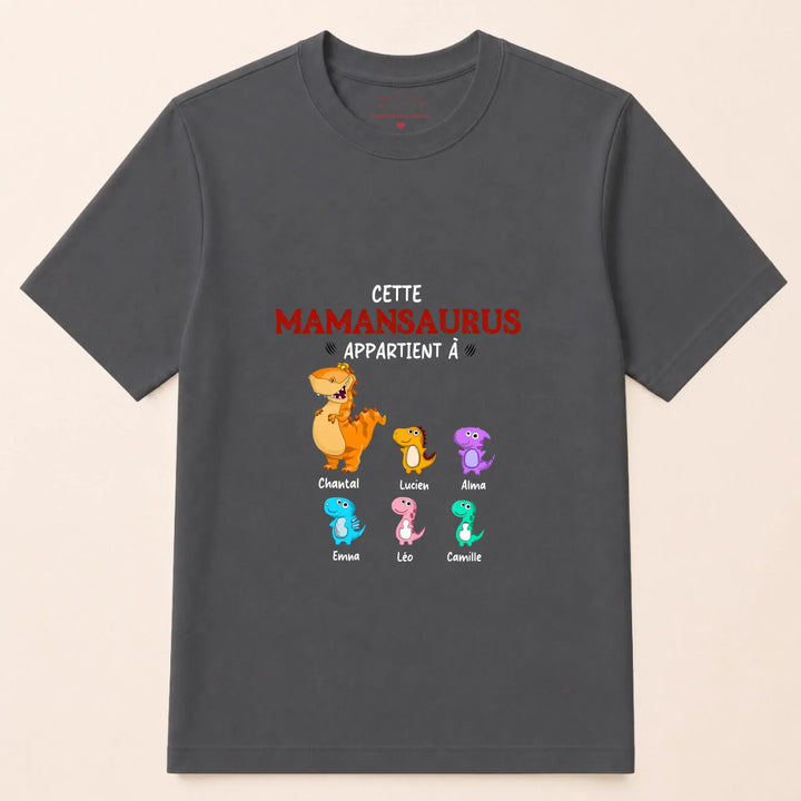Sweat personnalisé maman dinosaure T-shirt / Gris Foncé / S