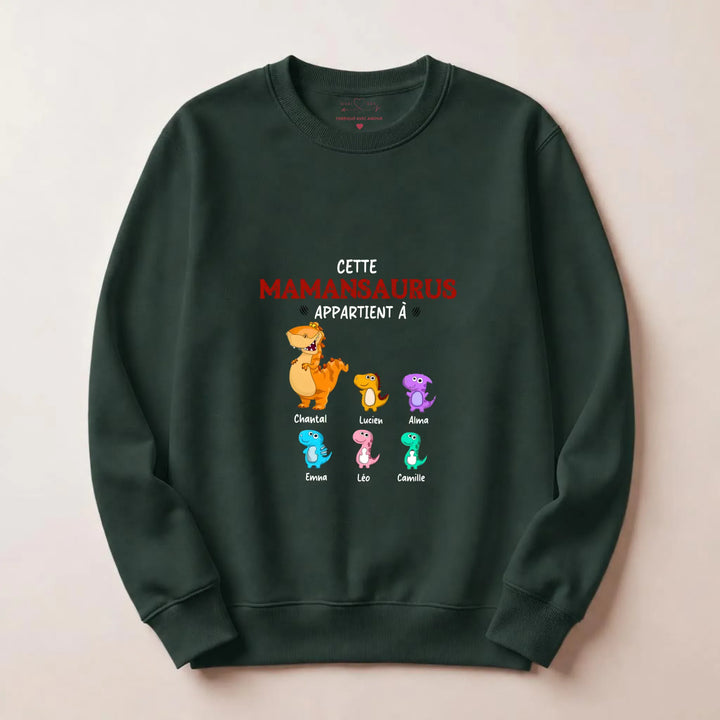 Sweat personnalisé maman dinosaure Sweatshirt / Forest / S