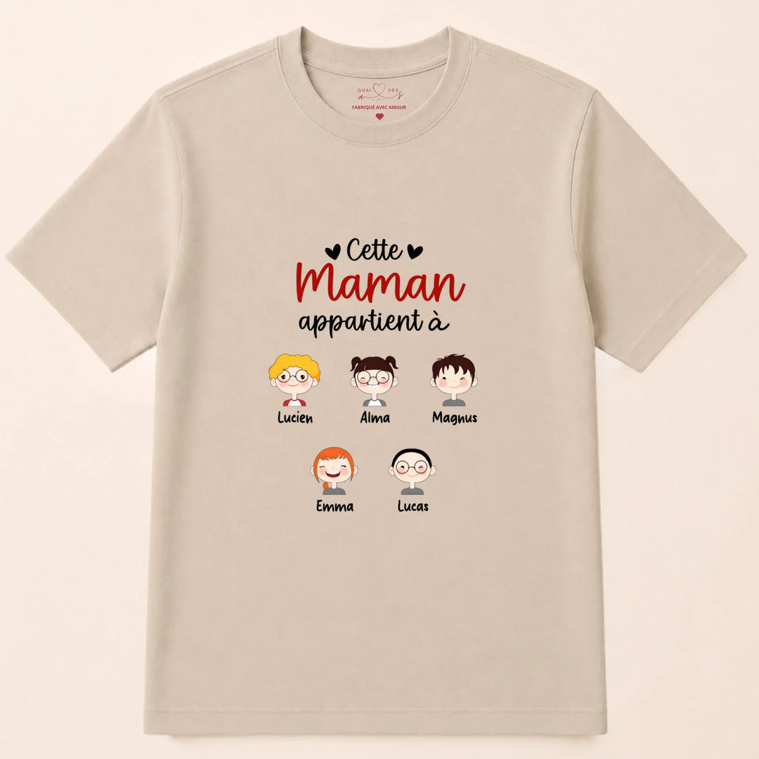 Sweat cette maman appartient à T-shirt / Beige / S