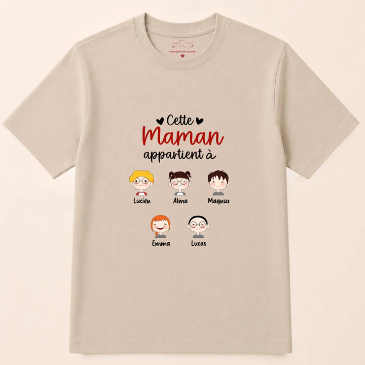 Sweat cette maman appartient à T-shirt / Beige / S
