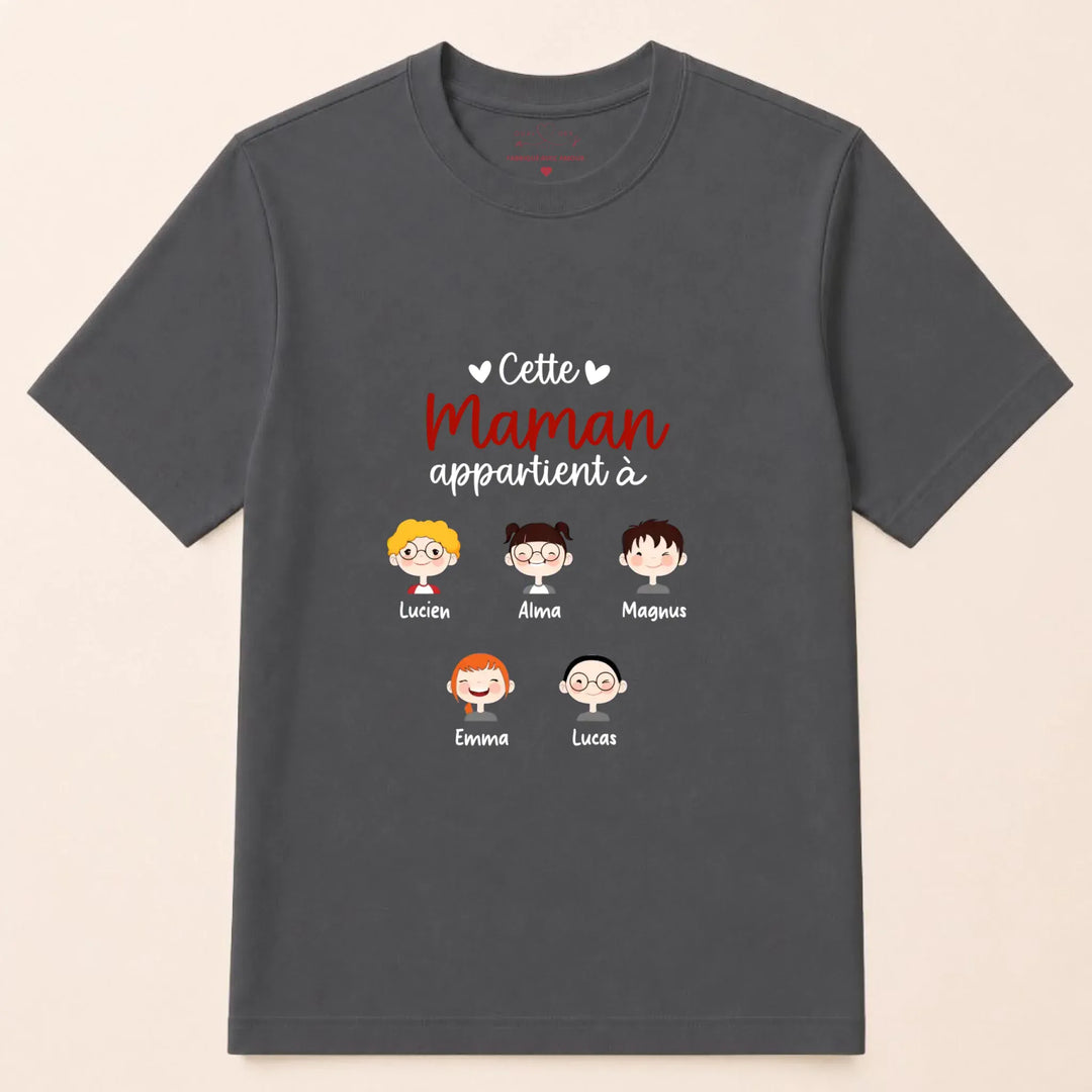 Sweat cette maman appartient à T-shirt / Gris Foncé / S