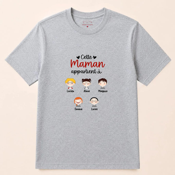 Sweat cette maman appartient à T-shirt / Gris / S