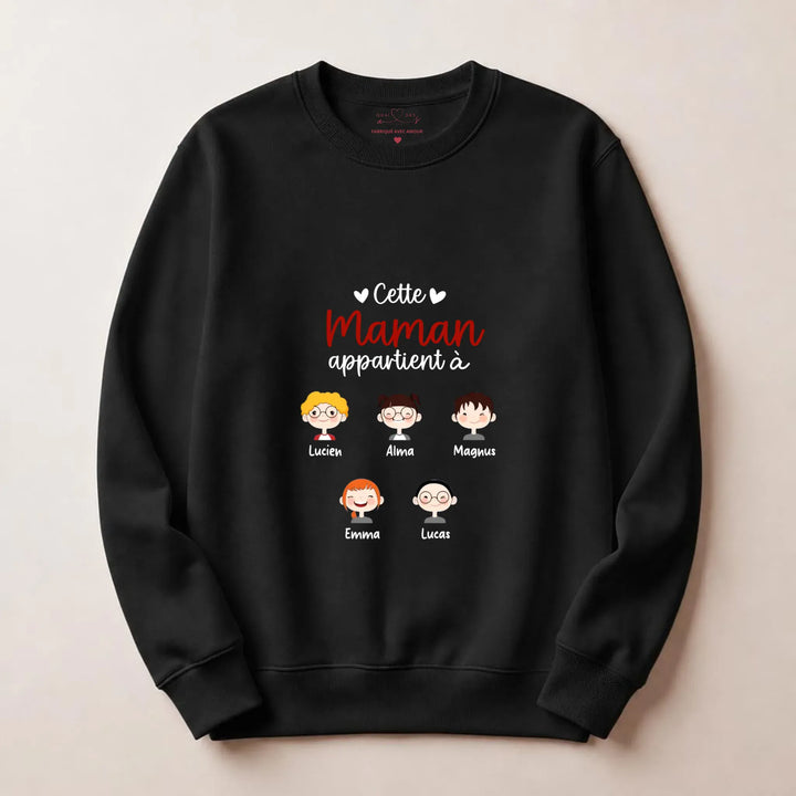 Sweat cette maman appartient à Sweatshirt / Noir / S