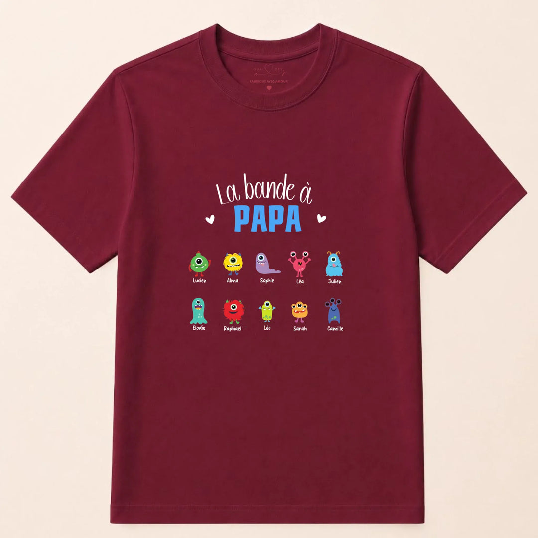 Sweat personnalisé la bande à papa T-shirt / Bordeaux / S