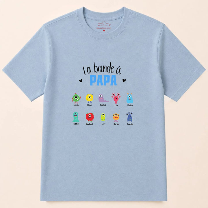 Sweat personnalisé la bande à papa T-shirt / Bleu Clair / S