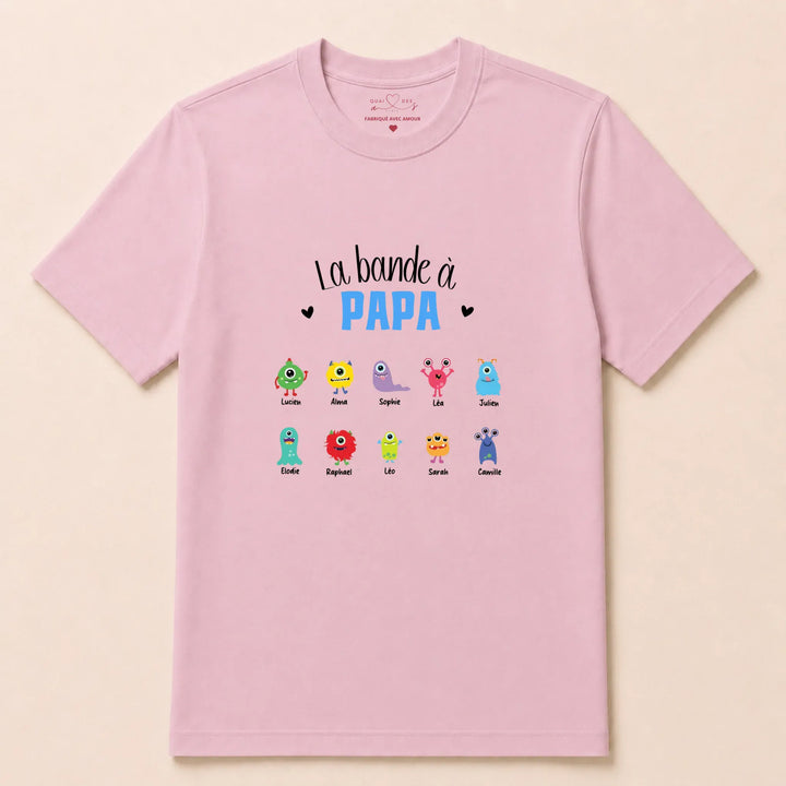 Sweat personnalisé la bande à papa T-shirt / Rose Clair / S