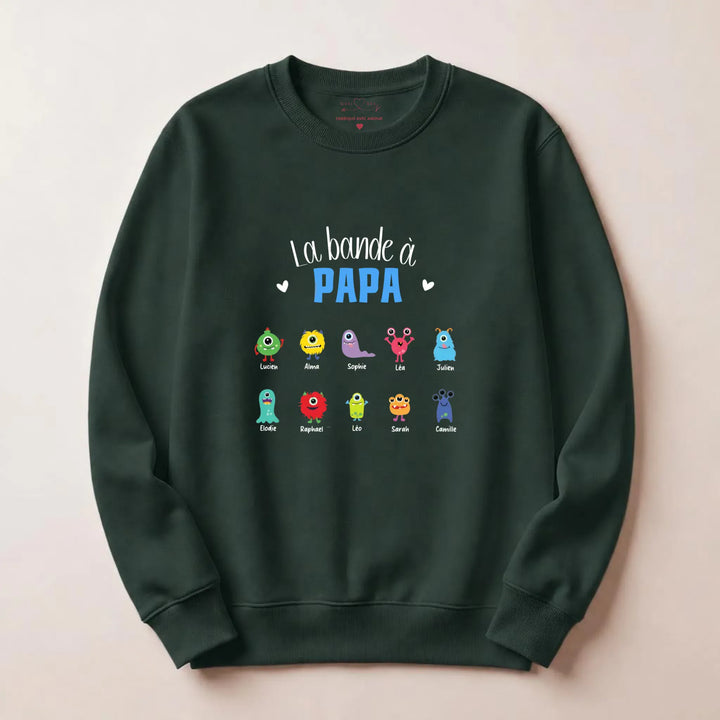 Sweat personnalisé la bande à papa Sweatshirt / Forest / S