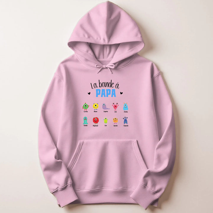 Sweat personnalisé la bande à papa Sweat à capuche / Rose Clair / M