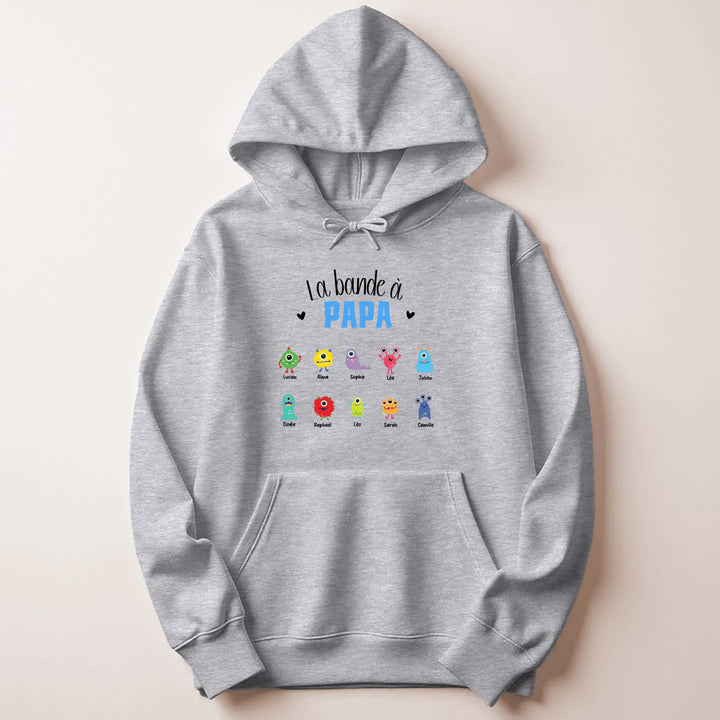 Sweat personnalisé la bande à papa Sweat à capuche / Gris / M