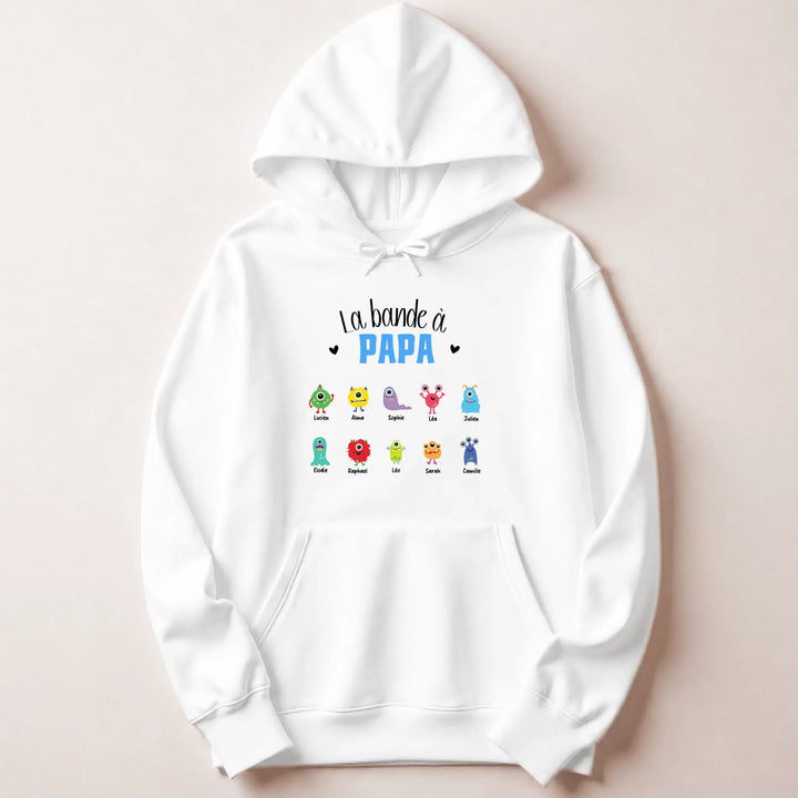 Sweat personnalisé la bande à papa Sweat à capuche / Blanc / M