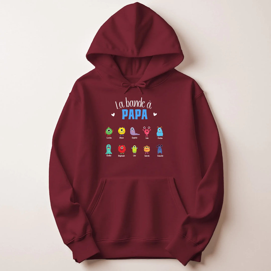 Sweat personnalisé la bande à papa Sweat à capuche / Bordeaux / M