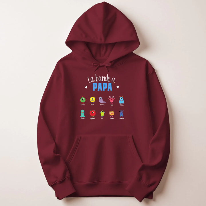 Sweat personnalisé la bande à papa Sweat à capuche / Bordeaux / M
