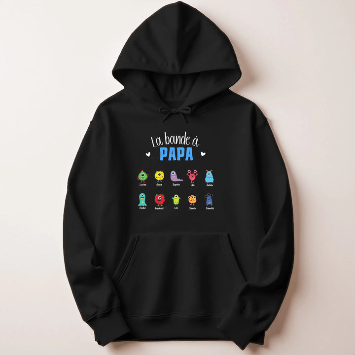 Sweat personnalisé la bande à papa Sweat à capuche / Noir / M