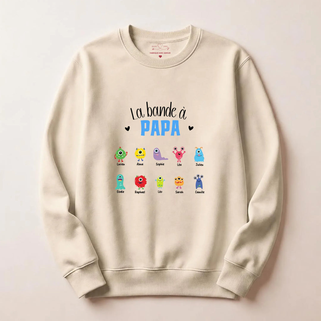 Sweat personnalisé la bande à papa Sweatshirt / Beige / S