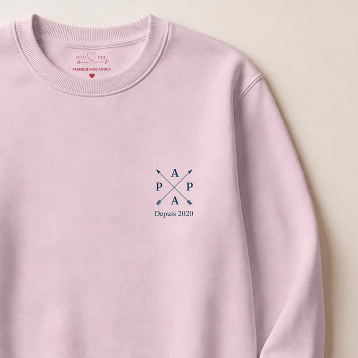 Cadeau Pull Personnalisé - Nouveau papa depuis Sweatshirt / Rose clair / S