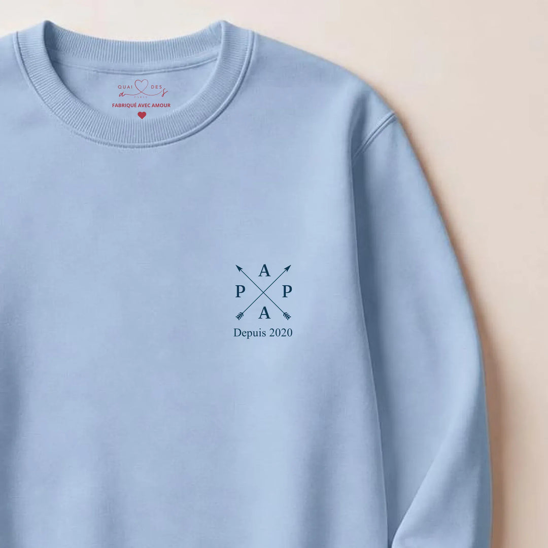 Cadeau Pull Personnalisé - Nouveau papa depuis Sweatshirt / Bleu Clair / S