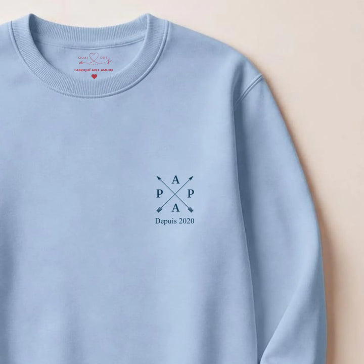 Cadeau Pull Personnalisé - Nouveau papa depuis Sweatshirt / Bleu Clair / S