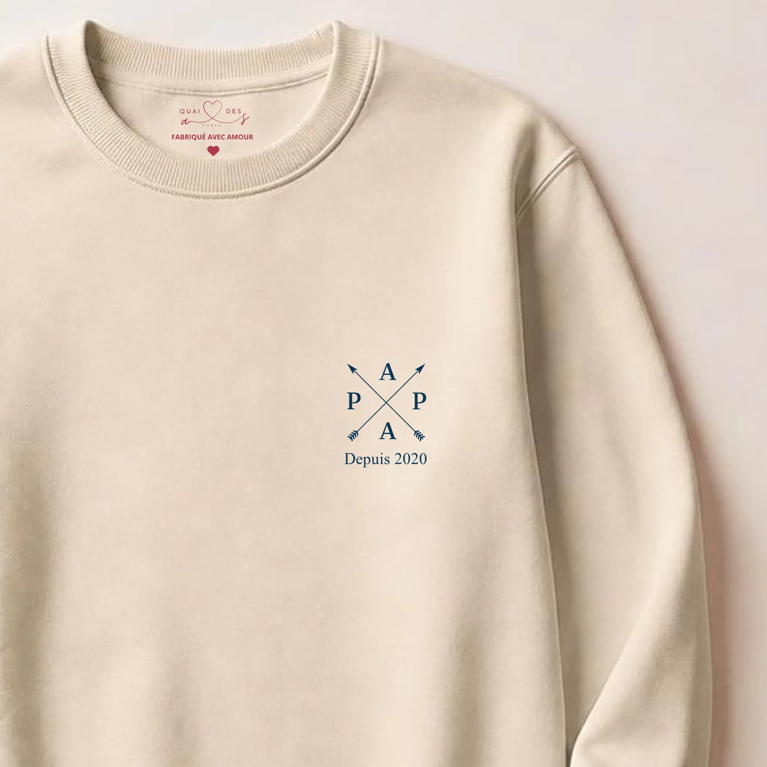 Pull personnalisé papa - Nouveau papa depuis Sweatshirt / Beige / S