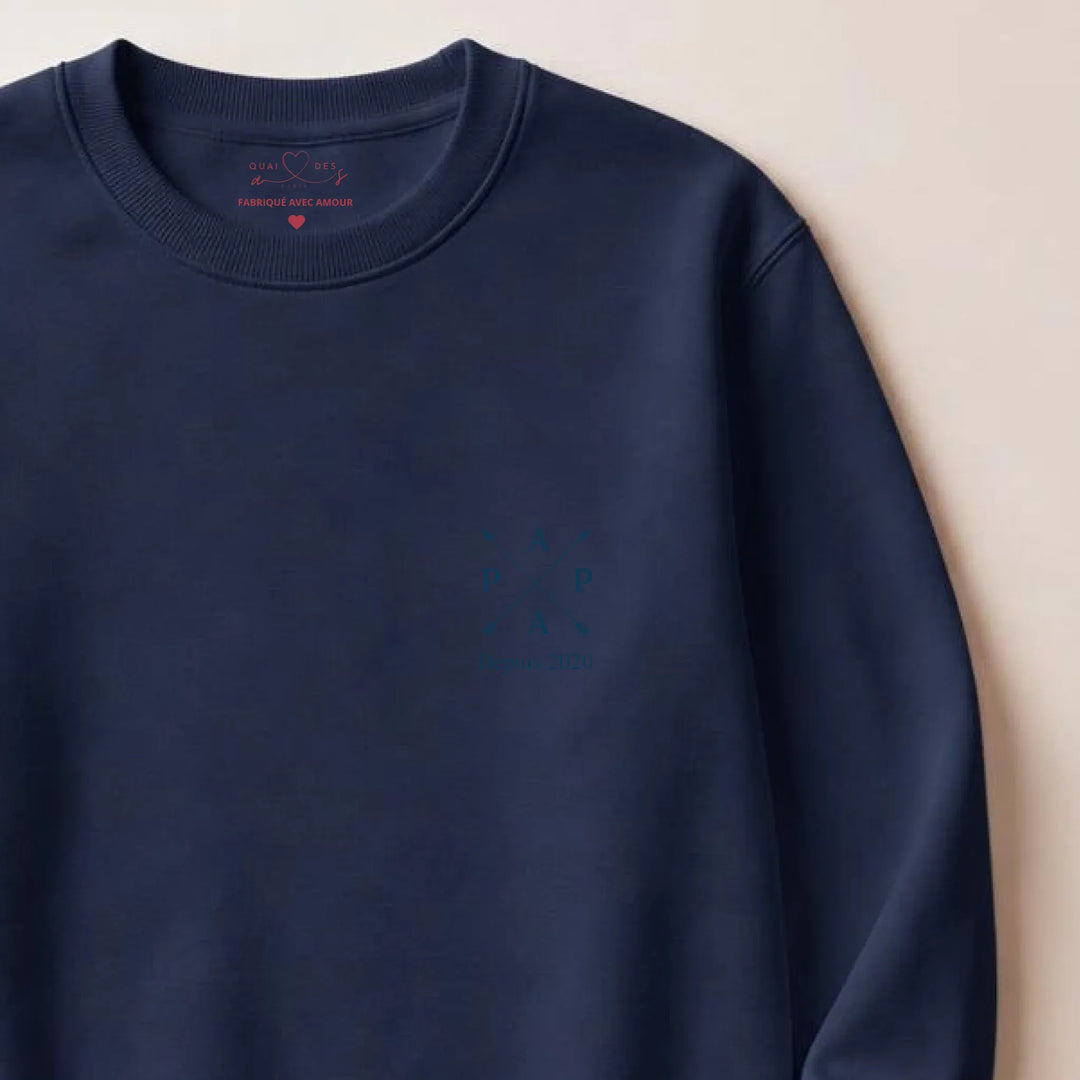 Cadeau Pull Personnalisé - Nouveau papa depuis Sweatshirt / Marine / S