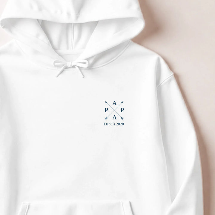 Cadeau Pull Personnalisé - Nouveau papa depuis Sweat à capuche / Blanc / M