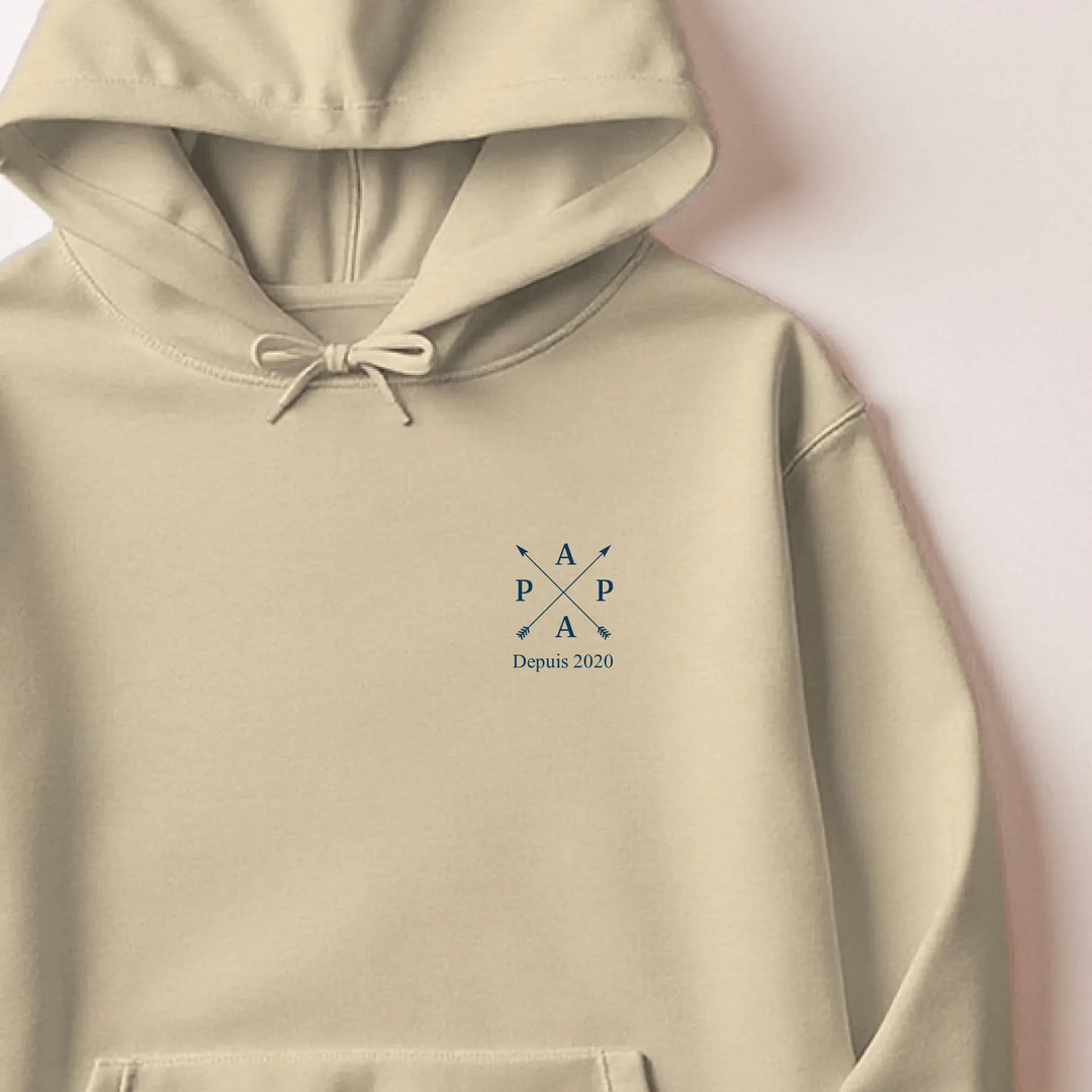 Cadeau Pull Personnalisé - Nouveau papa depuis Sweat à capuche / Beige / M