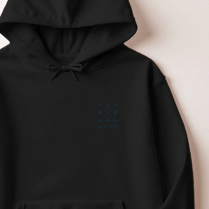 Cadeau Pull Personnalisé - Nouveau papa depuis Sweat à capuche / Noir / M