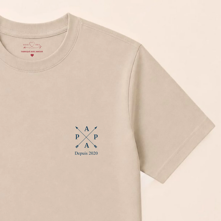 Cadeau Pull Personnalisé - Nouveau papa depuis T-shirt / Beige / S