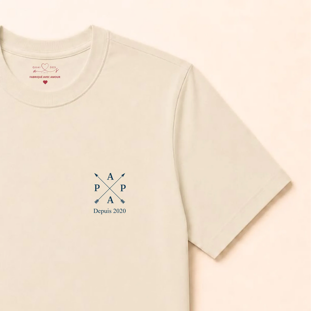 Cadeau Pull Personnalisé - Nouveau papa depuis T-shirt / Naturel / S