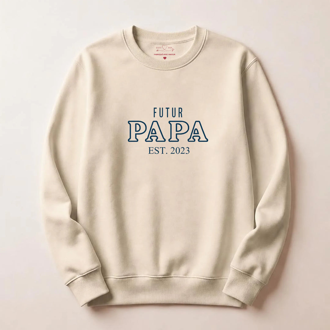 Sweat Annonce grossesse papa Sweatshirt / Beige / S