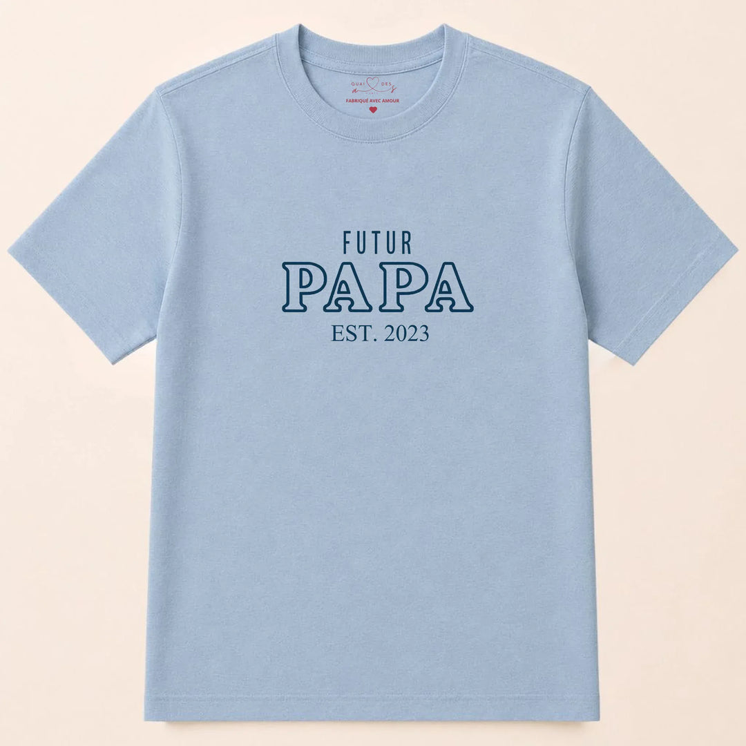 Sweat Annonce grossesse papa T-shirt / Bleu Clair / S