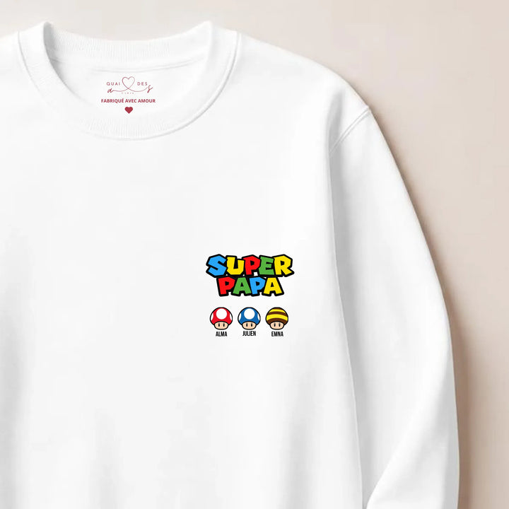 Pull Super Papa Sweatshirt / Blanc / S