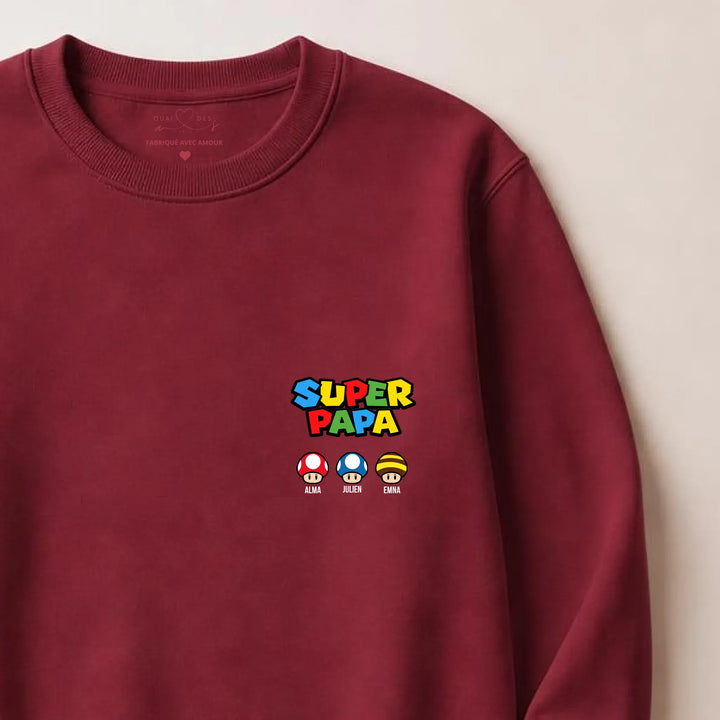 Pull Super Papa Sweatshirt / Bordeaux / S