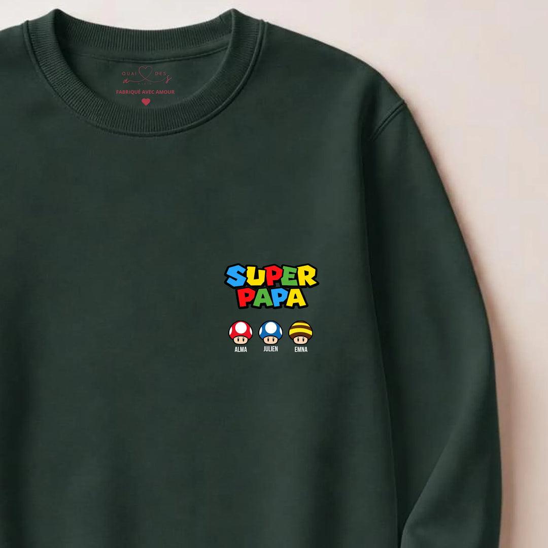 Pull Super Papa Sweatshirt / Forest / S
