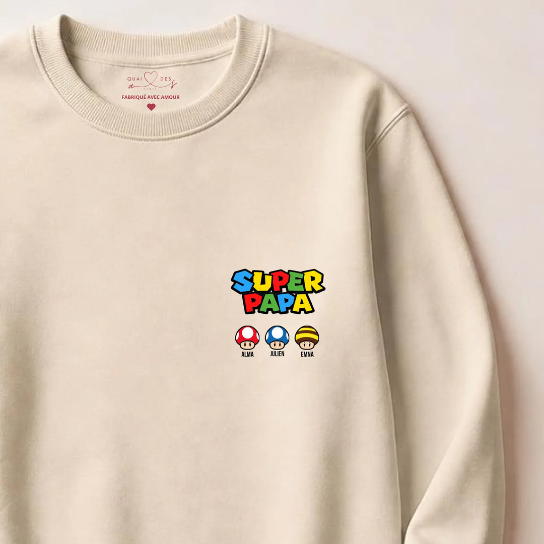 Pull Super Papa Sweatshirt / Beige / S