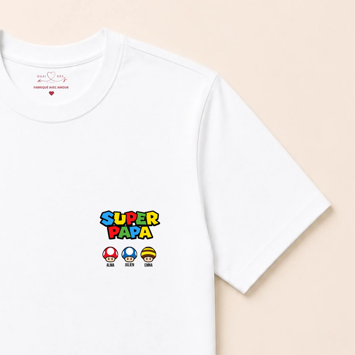 Pull Super Papa T-shirt / Blanc / S